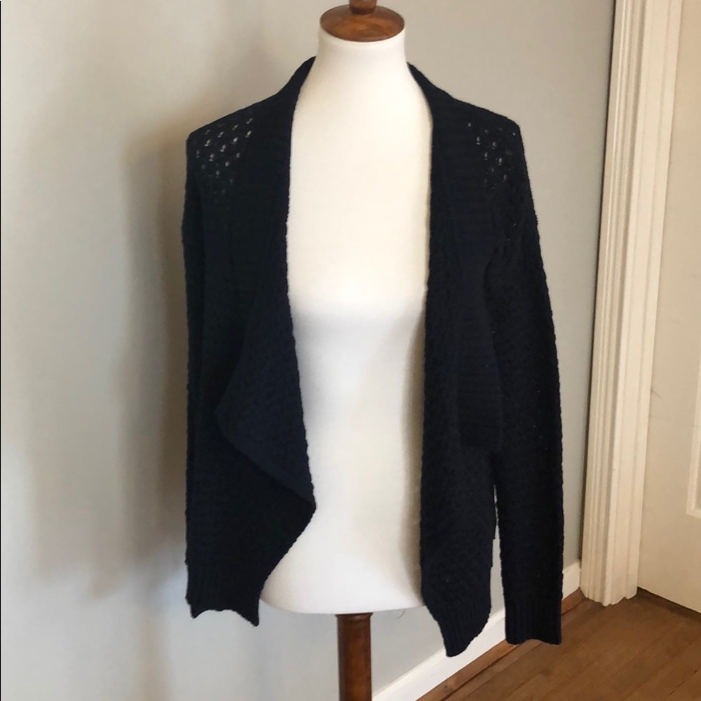 LOFT navy blue 100% cotton cardigan size M